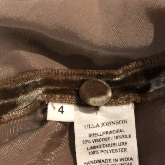 Ulla Johnson Velvet Mock Neck Ruched Blouse 4 - Picture 6 of 8